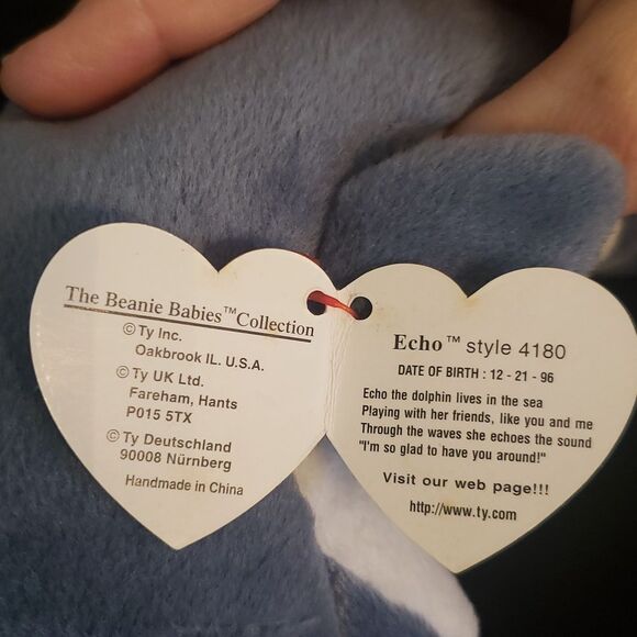 Vintage 1996 Ty Beanie Baby ECHO the Dolphin - Picture 6 of 8